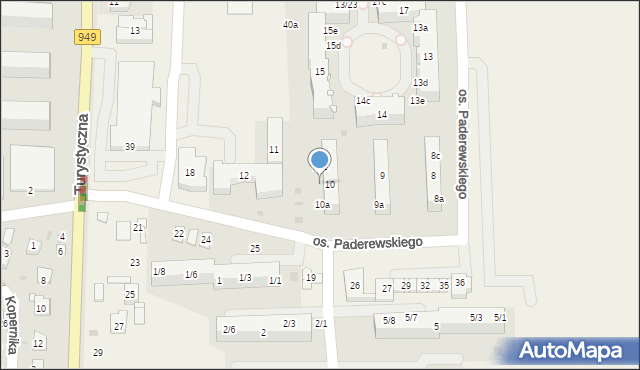Jawiszowice, Osiedle Paderewskiego Ignacego Jana, 10b, mapa Jawiszowice