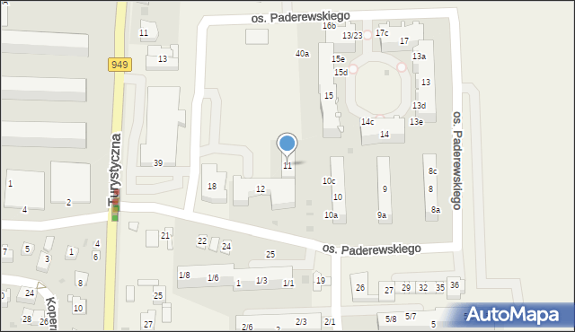 Jawiszowice, Osiedle Paderewskiego Ignacego Jana, 11, mapa Jawiszowice