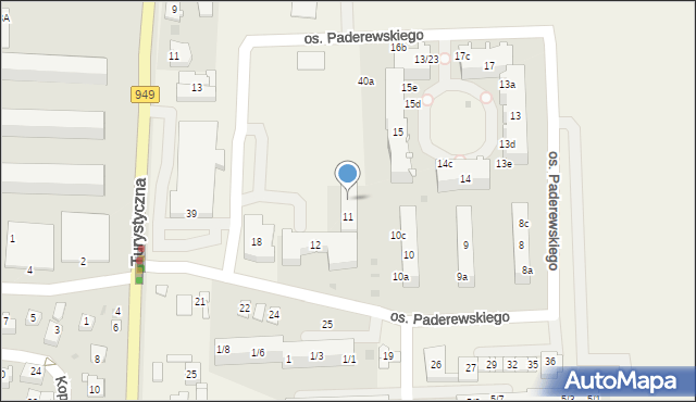 Jawiszowice, Osiedle Paderewskiego Ignacego Jana, 11b, mapa Jawiszowice