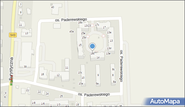 Jawiszowice, Osiedle Paderewskiego Ignacego Jana, 14c, mapa Jawiszowice