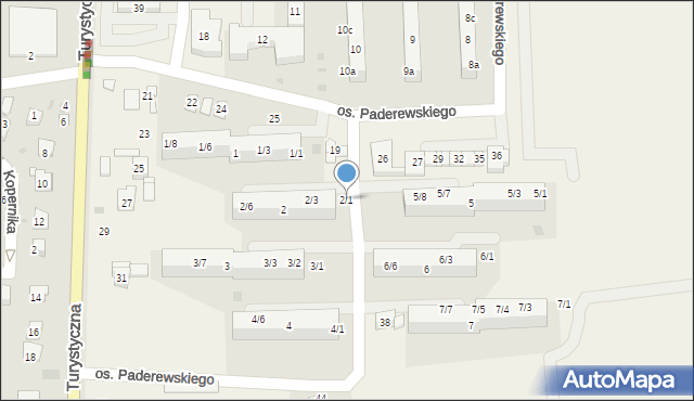 Jawiszowice, Osiedle Paderewskiego Ignacego Jana, 2/1, mapa Jawiszowice