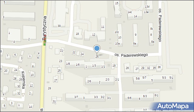 Jawiszowice, Osiedle Paderewskiego Ignacego Jana, 25, mapa Jawiszowice