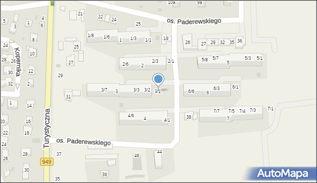 Jawiszowice, Osiedle Paderewskiego Ignacego Jana, 3/1, mapa Jawiszowice