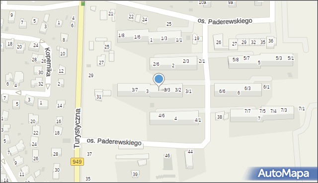 Jawiszowice, Osiedle Paderewskiego Ignacego Jana, 3/4, mapa Jawiszowice