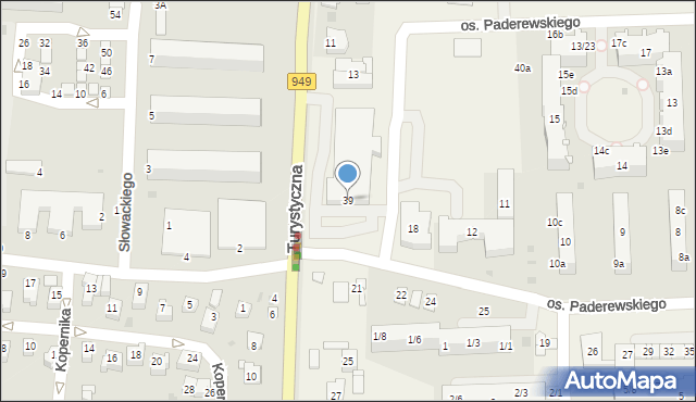 Jawiszowice, Osiedle Paderewskiego Ignacego Jana, 39, mapa Jawiszowice