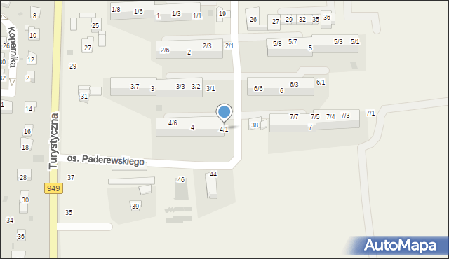 Jawiszowice, Osiedle Paderewskiego Ignacego Jana, 4/1, mapa Jawiszowice