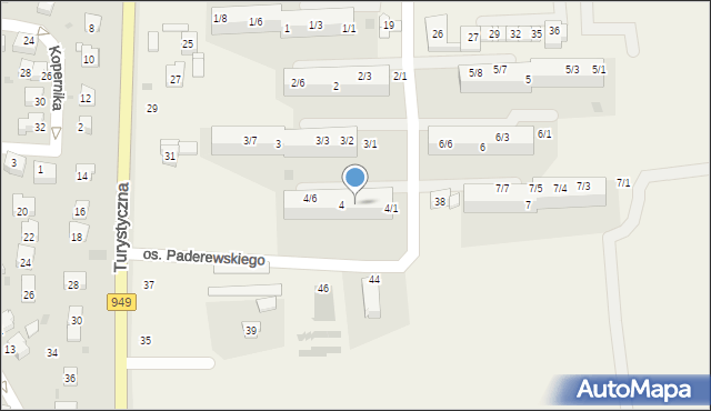 Jawiszowice, Osiedle Paderewskiego Ignacego Jana, 4/3, mapa Jawiszowice