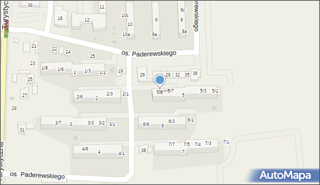 Jawiszowice, Osiedle Paderewskiego Ignacego Jana, 5/8, mapa Jawiszowice