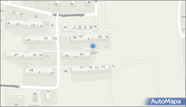 Jawiszowice, Osiedle Paderewskiego Ignacego Jana, 6/1, mapa Jawiszowice