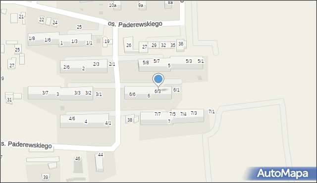 Jawiszowice, Osiedle Paderewskiego Ignacego Jana, 6/3, mapa Jawiszowice