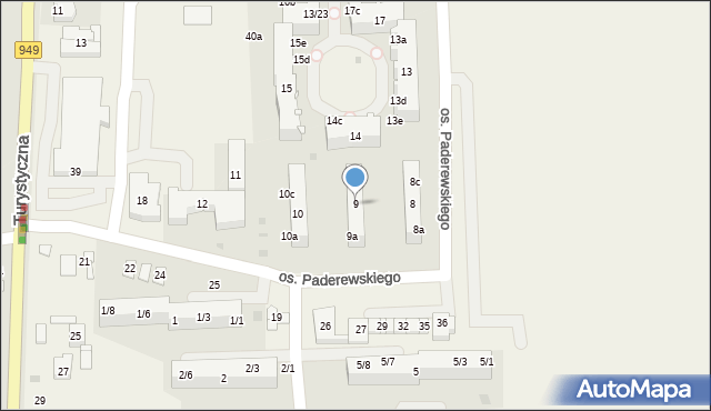 Jawiszowice, Osiedle Paderewskiego Ignacego Jana, 9, mapa Jawiszowice