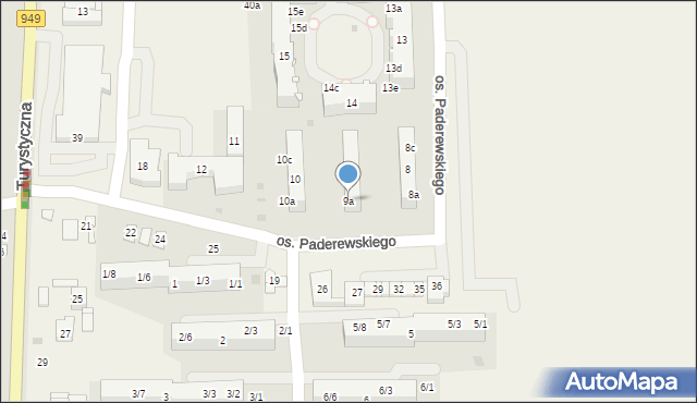 Jawiszowice, Osiedle Paderewskiego Ignacego Jana, 9a, mapa Jawiszowice