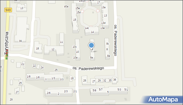 Jawiszowice, Osiedle Paderewskiego Ignacego Jana, 9b, mapa Jawiszowice