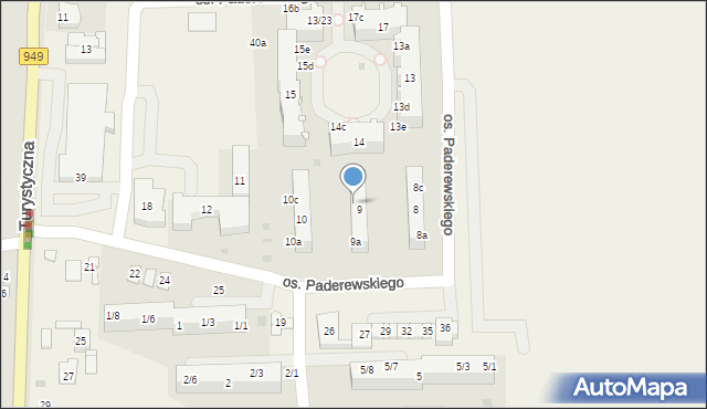 Jawiszowice, Osiedle Paderewskiego Ignacego Jana, 9c, mapa Jawiszowice