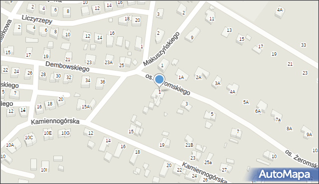 Jelenia Góra, Osiedle Żeromskiego Stefana, 1, mapa Jelenia Góra