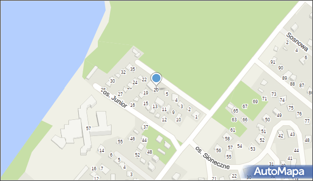 Jesiona, Osiedle Junior, 20, mapa Jesiona