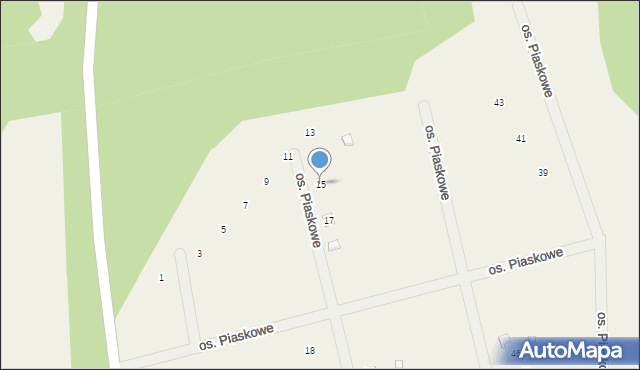 Jesiona, Osiedle Piaskowe, 15, mapa Jesiona