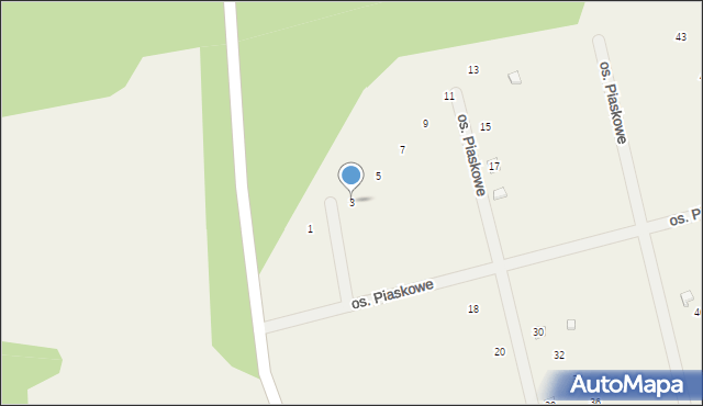 Jesiona, Osiedle Piaskowe, 3, mapa Jesiona