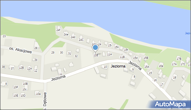 Jeziorna, Osiedle Akacjowe, 11E, mapa Jeziorna