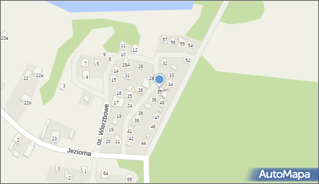 Jeziorna, Osiedle Wierzbowe, 35, mapa Jeziorna