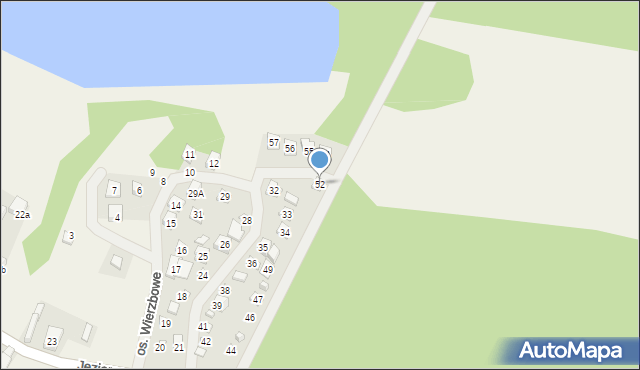 Jeziorna, Osiedle Wierzbowe, 52, mapa Jeziorna