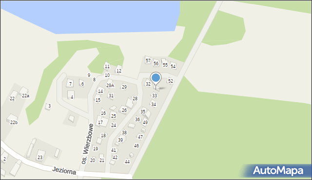 Jeziorna, Osiedle Wierzbowe, 53, mapa Jeziorna