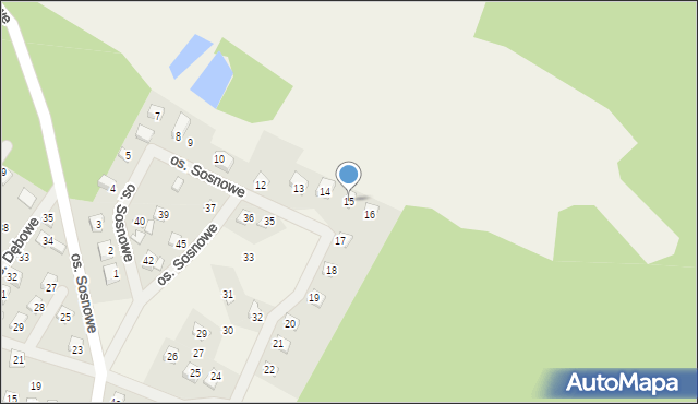 Jodłów, Osiedle Sosnowe, 15, mapa Jodłów