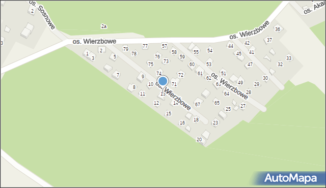 Jodłów, Osiedle Wierzbowe, 13, mapa Jodłów