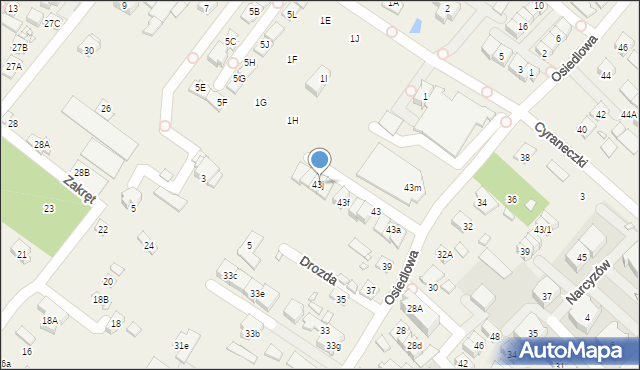 Józefosław, Osiedlowa, 43j, mapa Józefosław