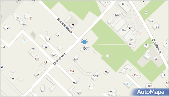 Józefosław, Osiedlowa, 52A, mapa Józefosław