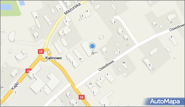 Kalinowo, Osiedlowa, 1B, mapa Kalinowo