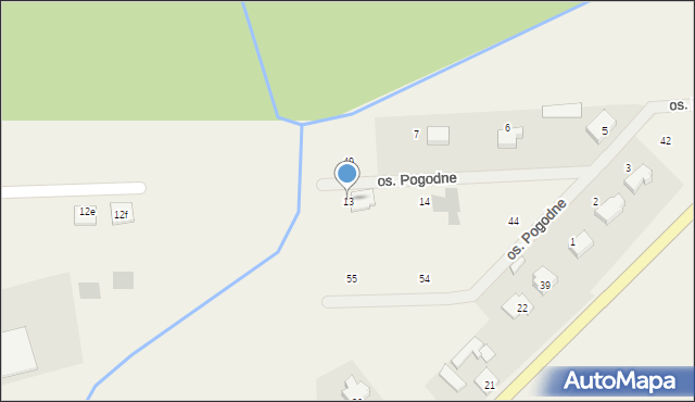 Kaliska, Osiedle Pogodne, 13, mapa Kaliska