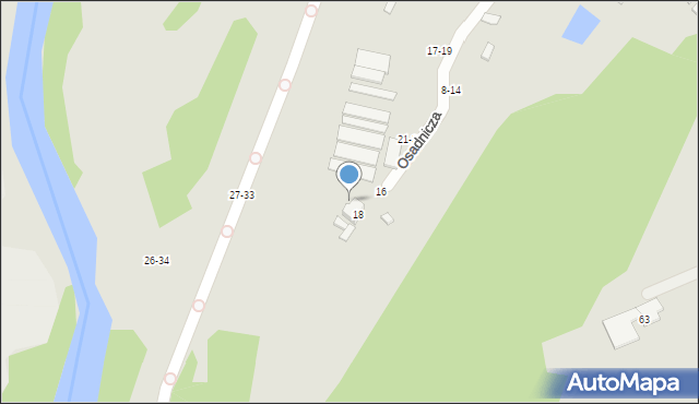 Kalisz, Osadnicza, 18-24, mapa Kalisza