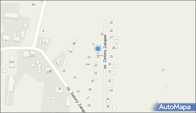 Kamienica, Osiedle Zielony Zakątek, 22, mapa Kamienica