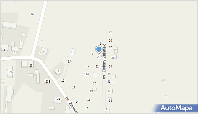 Kamienica, Osiedle Zielony Zakątek, 23, mapa Kamienica