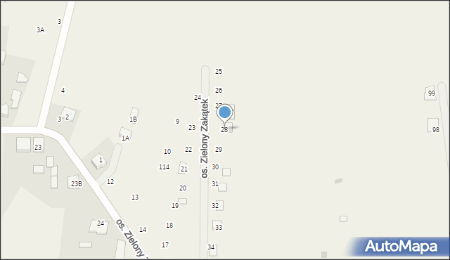 Kamienica, Osiedle Zielony Zakątek, 28, mapa Kamienica