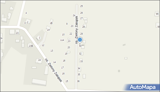 Kamienica, Osiedle Zielony Zakątek, 31, mapa Kamienica