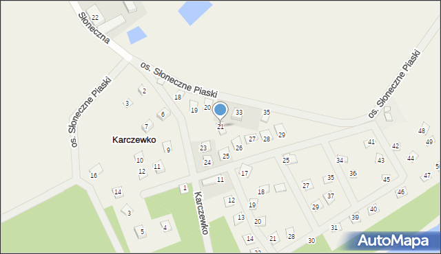 Karczewko, Osiedle Słoneczne Piaski, 21, mapa Karczewko