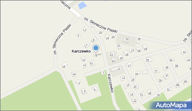 Karczewko, Osiedle Słoneczne Piaski, 9, mapa Karczewko