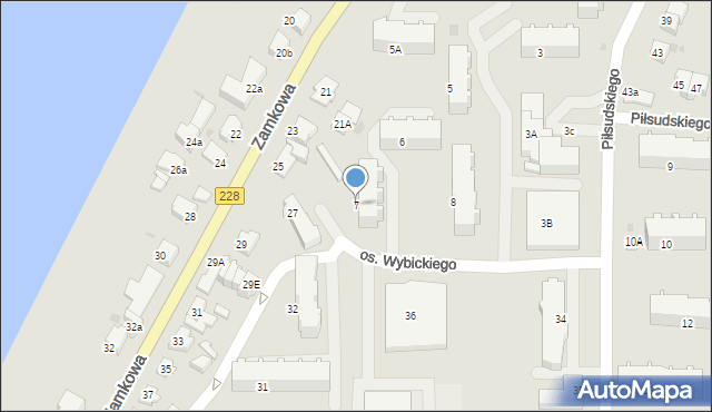 Kartuzy, Osiedle Wybickiego Józefa, gen., 7, mapa Kartuzy