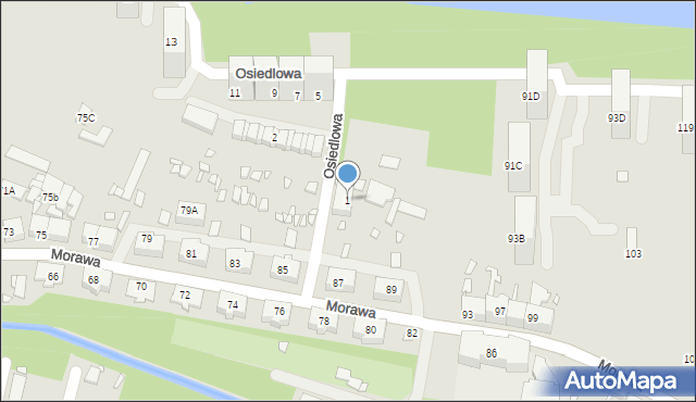 Katowice, Osiedlowa, 1, mapa Katowic