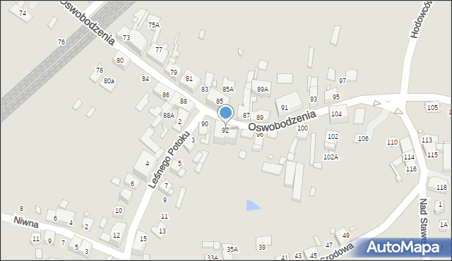 Katowice, Oswobodzenia, 92, mapa Katowic