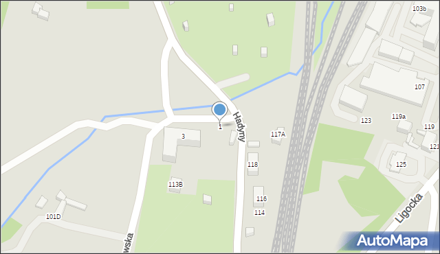 Katowice, Ostrawska, 1, mapa Katowic