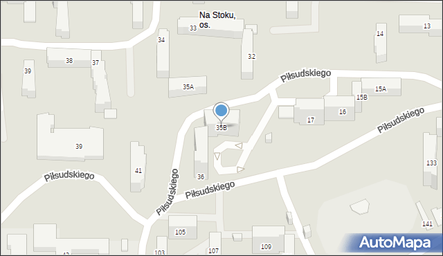 Kielce, Osiedle na Stoku, 35B, mapa Kielc