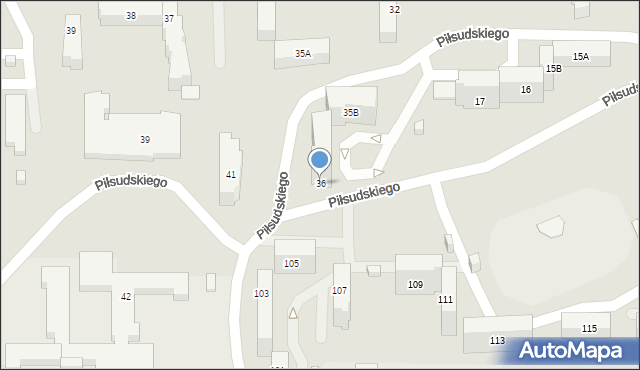 Kielce, Osiedle na Stoku, 36, mapa Kielc