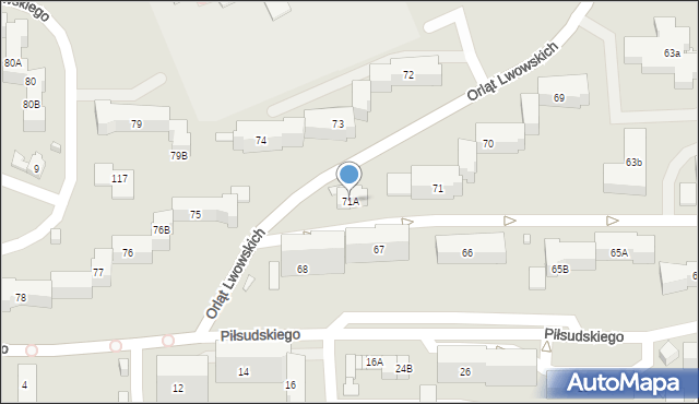 Kielce, Osiedle na Stoku, 71A, mapa Kielc