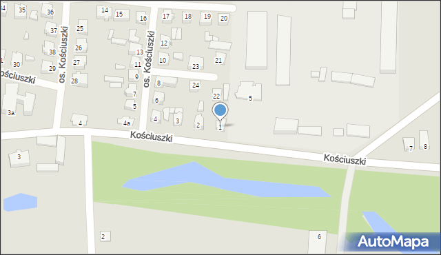 Kiernozia, Osiedle Kościuszki Tadeusza, gen., 1, mapa Kiernozia