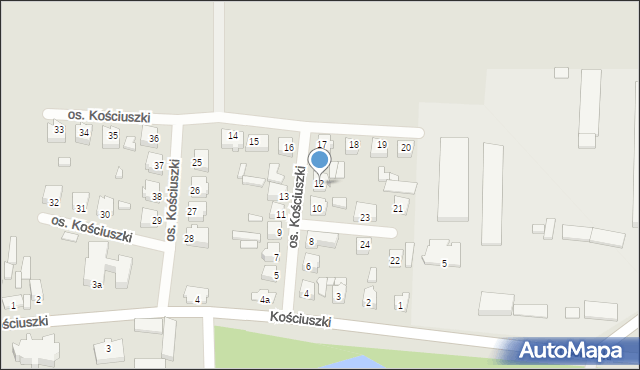 Kiernozia, Osiedle Kościuszki Tadeusza, gen., 12, mapa Kiernozia