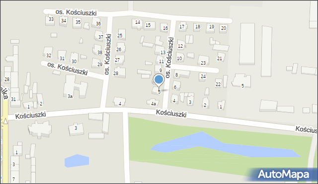 Kiernozia, Osiedle Kościuszki Tadeusza, gen., 5, mapa Kiernozia