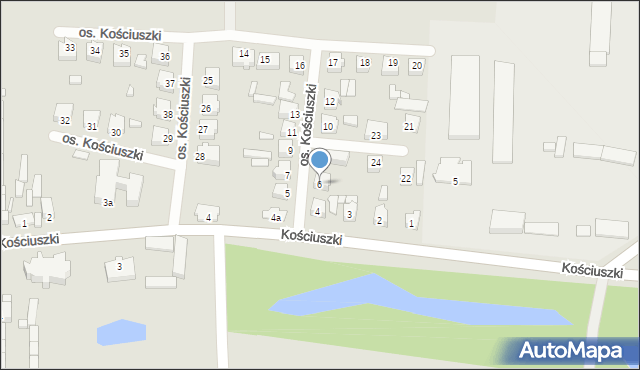 Kiernozia, Osiedle Kościuszki Tadeusza, gen., 6, mapa Kiernozia